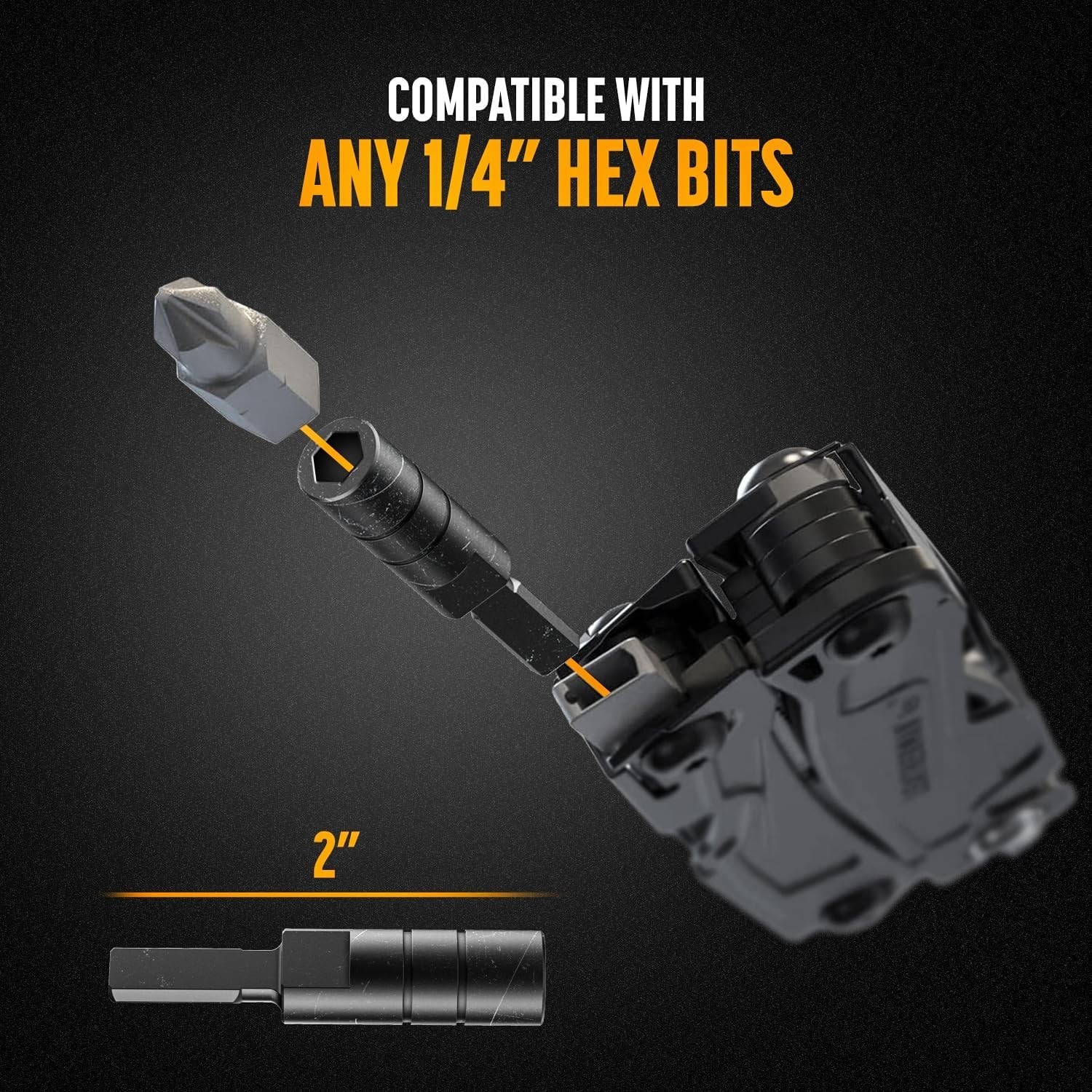 Leatherman Multi-Tool Accessories: Bit Driver Extender & Hex Adapter (Black)