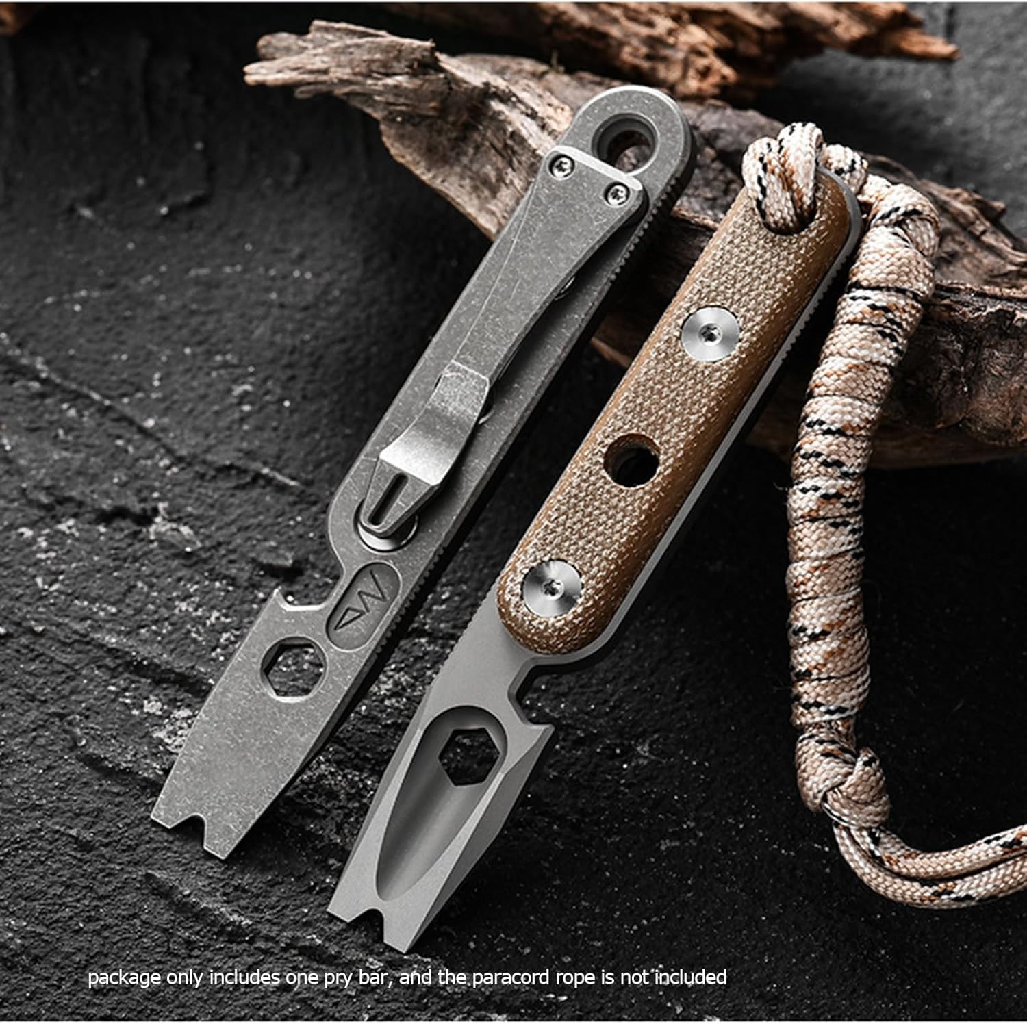 EDC Pry Bar Multi Tool Titanium with Pocket Clip Multi Functions Bottle Opene…