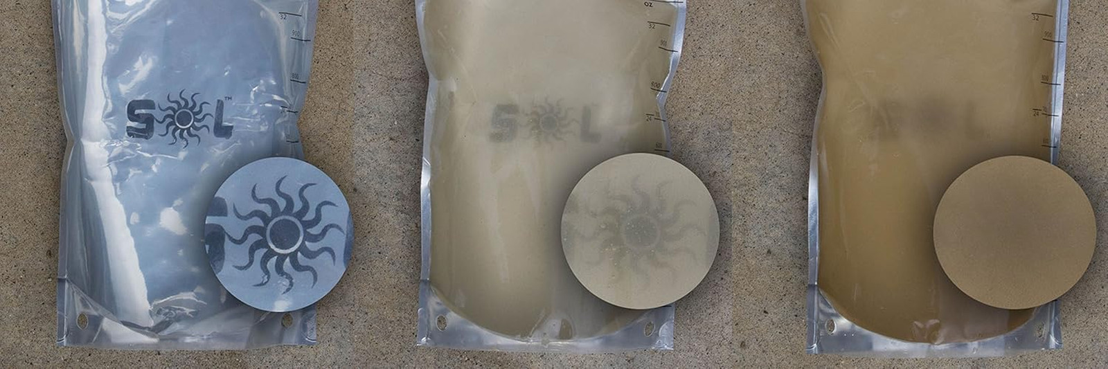 SOL Water Survivalist Bags – 1 Liter Zip Top Stand up Water Bag Designed for Sol