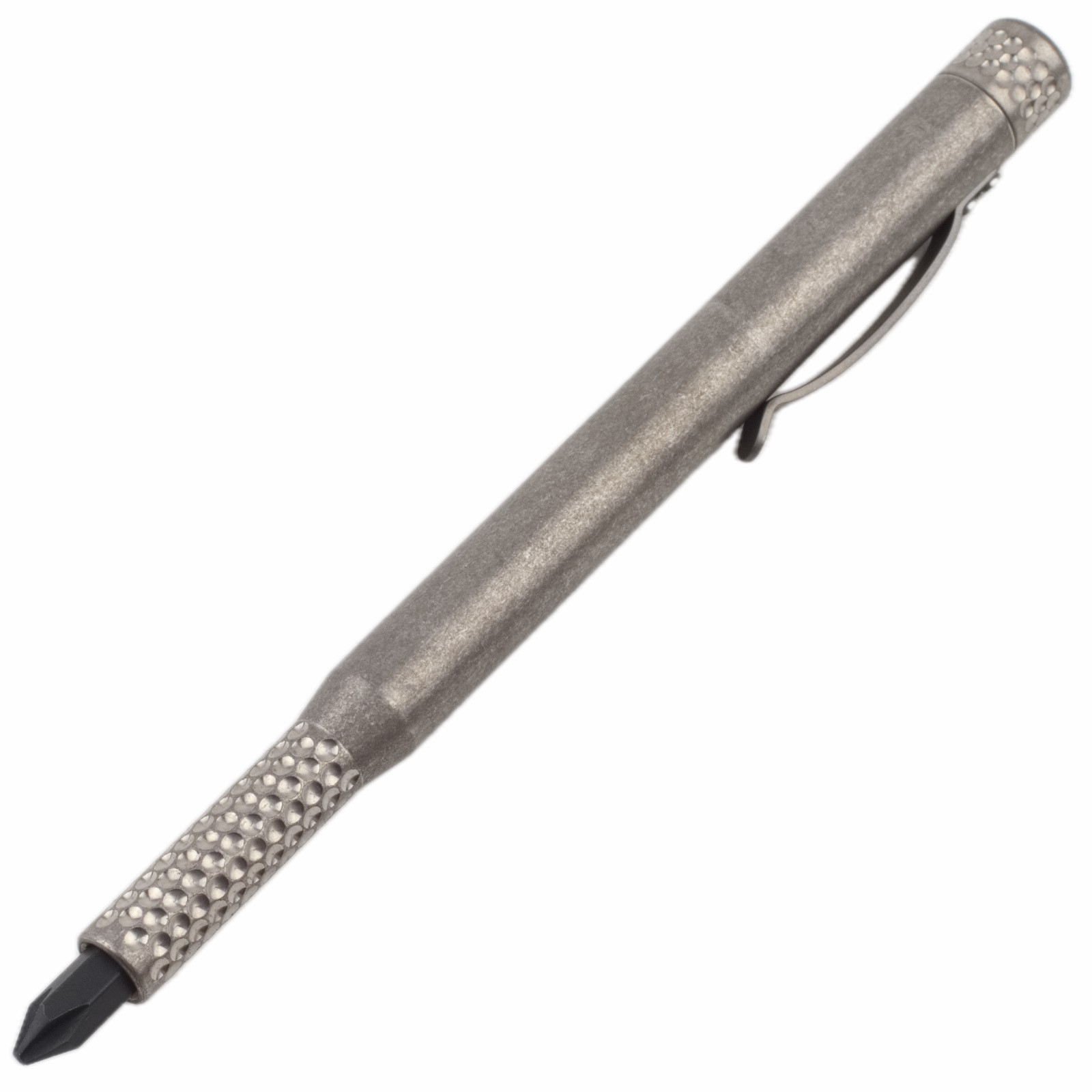 Maratac Titanium Pen Driver with 4 Bits Golf Ball Pattern Knurling Pocket Clip
