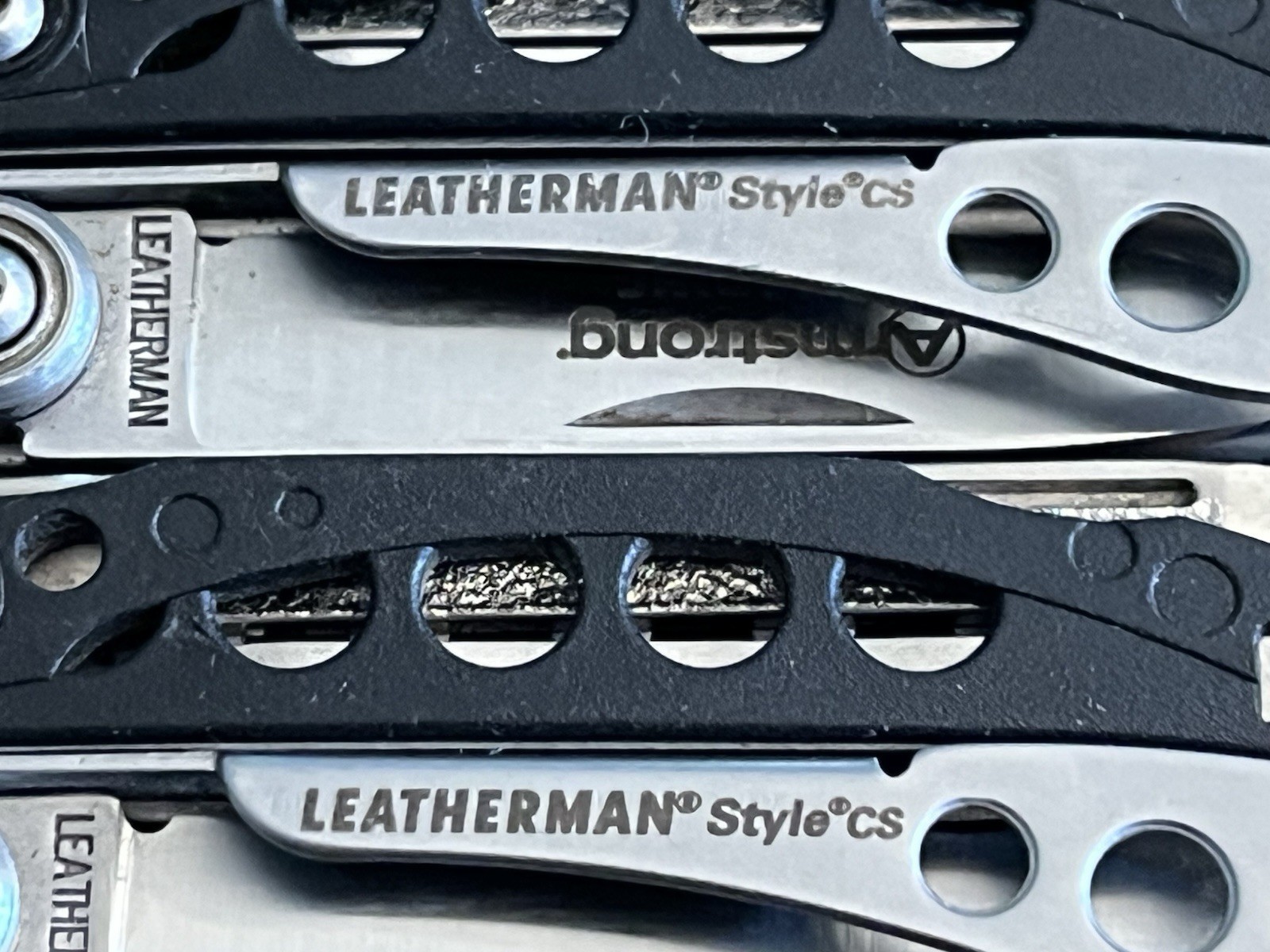 Retired Leatherman Style CS Multi Tool Knife File Scissor Carabiner (Lot Of 2)