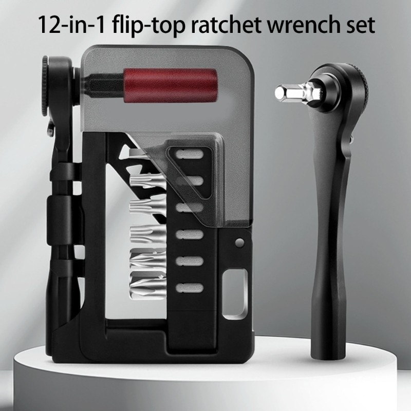 Two Way Ratchet Wrench Key Tool Set for Bike Portable