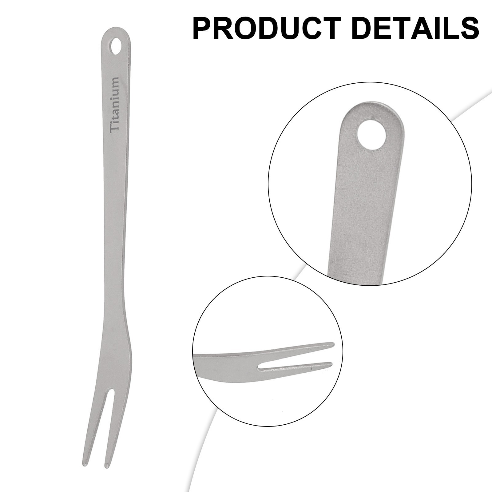 Premium Titanium Dessert Fork Lightweight and Resistant to Extreme Temperatures
