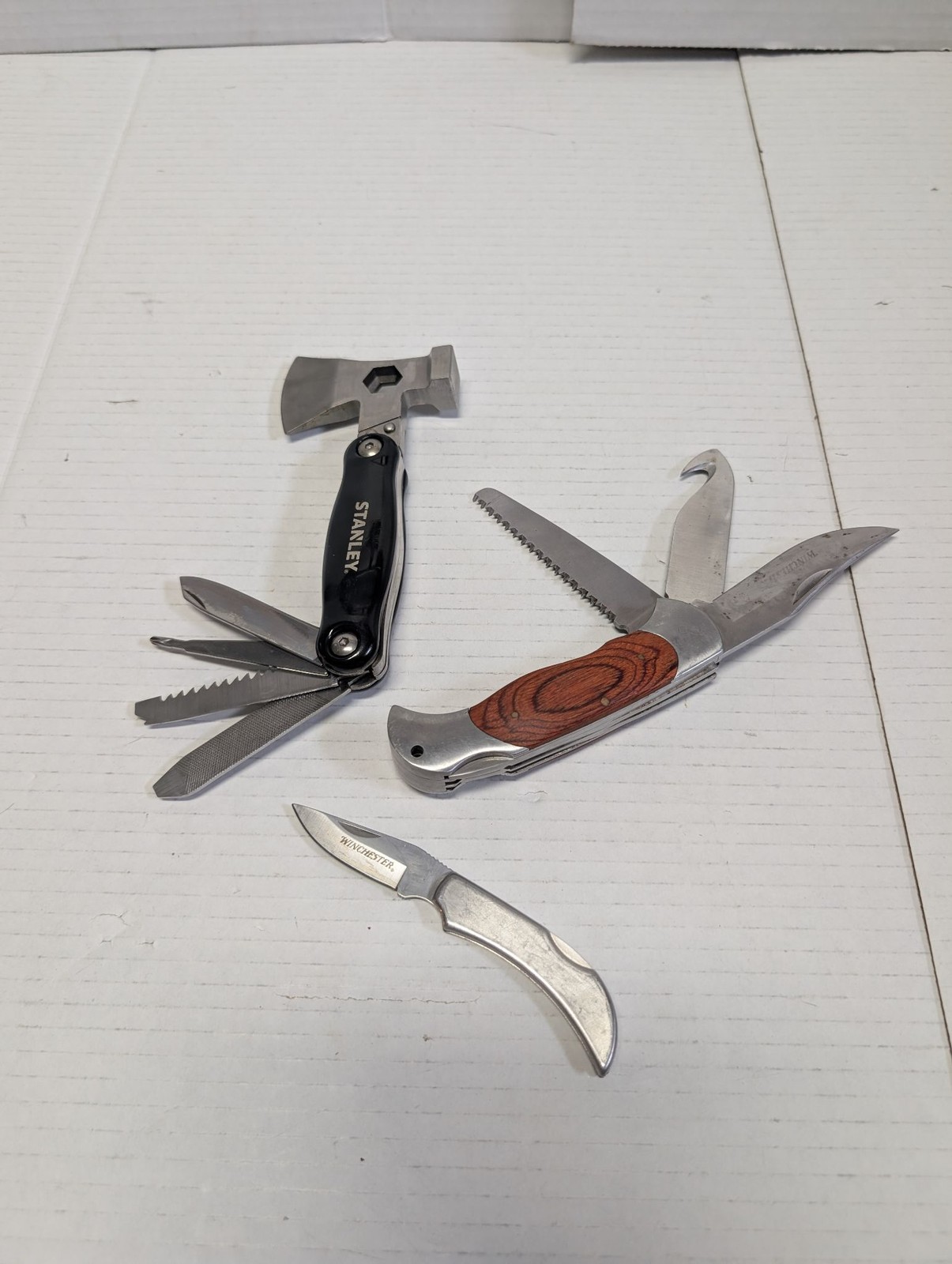 Stanley Multi Tool Hatchet Multitool & Winchester Folding Knife Set Pocket Knive