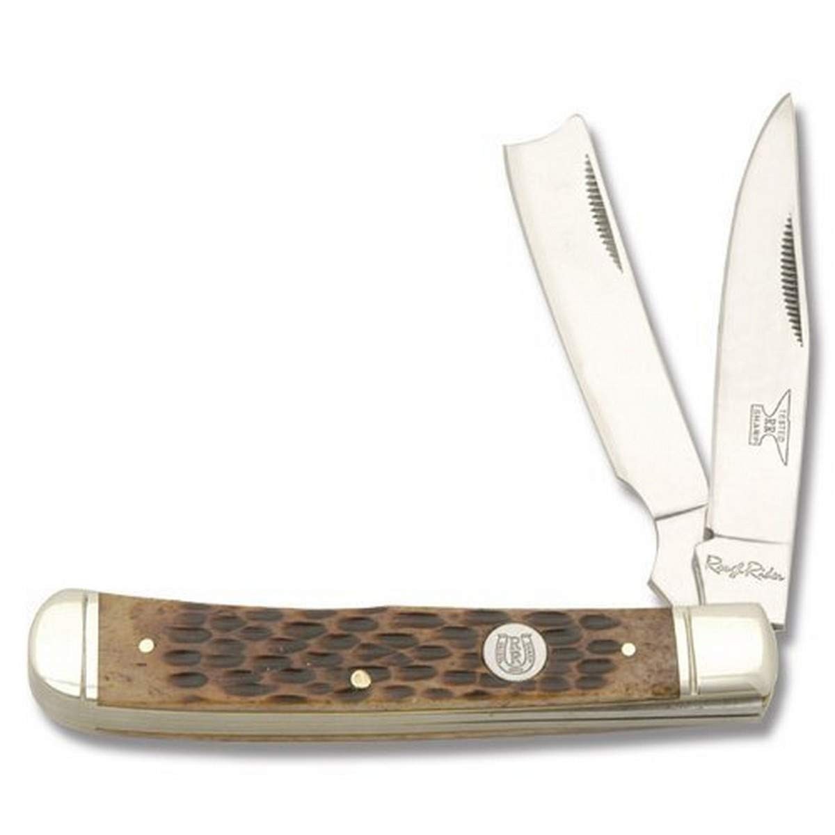 Rough Ryder Razor Trapper 4.13″ Stainless Amber Bone Folding Knife RR072