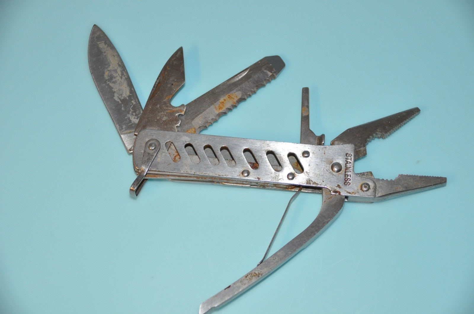 Stainless Steel MULTI Function TOOL Pocket Plier Knife Long Nose or Flat Nose
