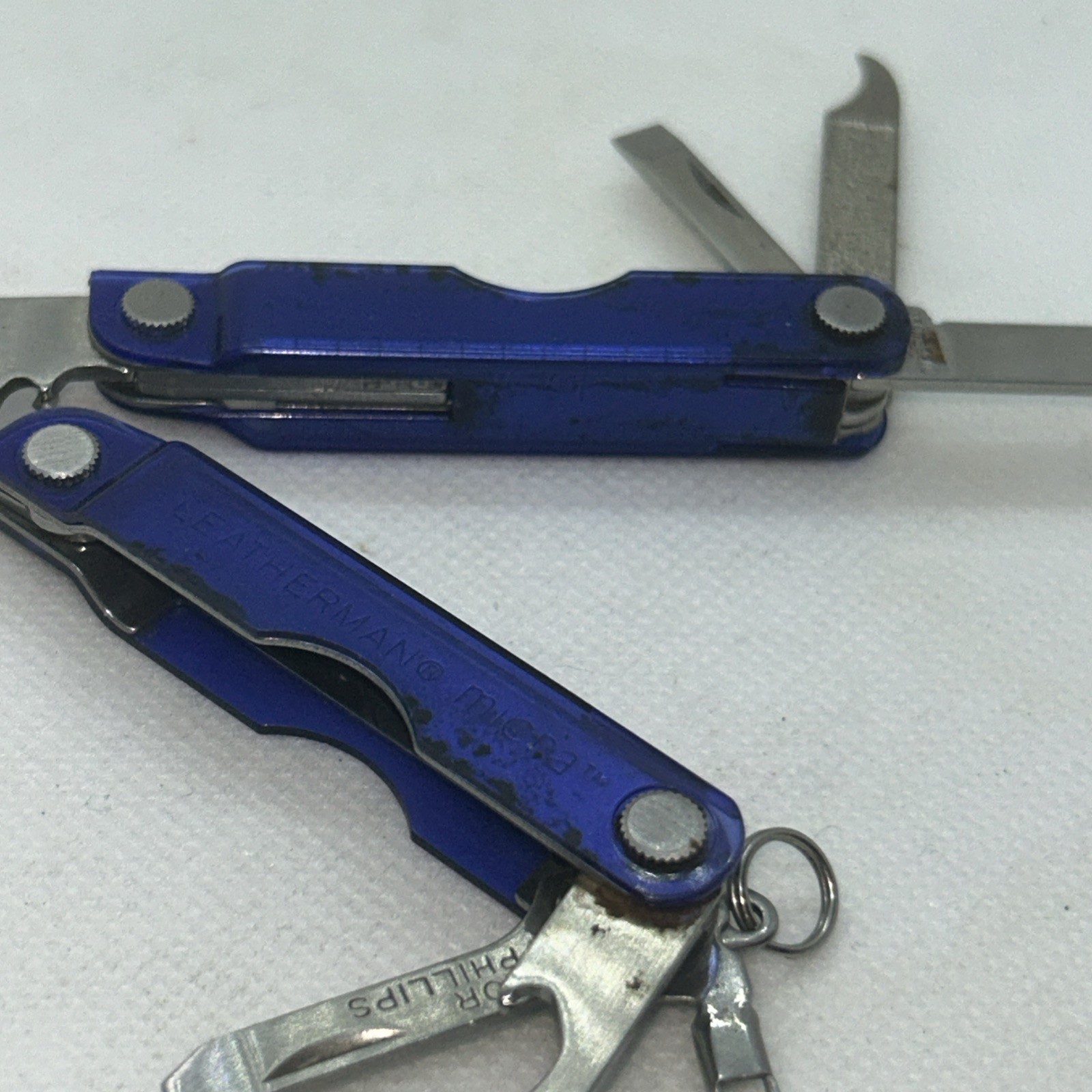 Leatherman Micra Multi-Tool – Blue Stainless Steel Very Nice Never Used Or Cut