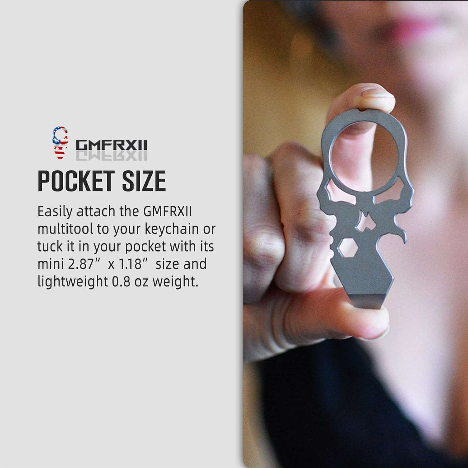 Skull Gear Shard 4-In-1 Keychain Bottle Opener Multitool with Screwdriver, Gifts