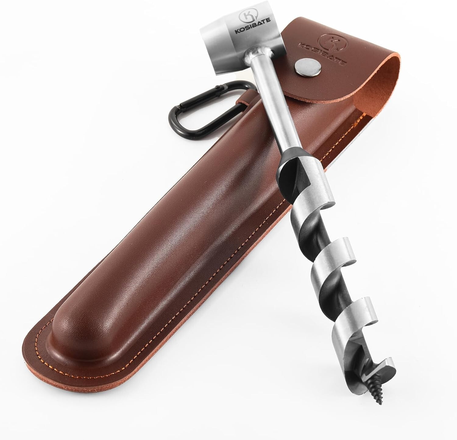 Bushcraft Settlers Tool Kit with Leather Sheath – Survival Camping Hand Auger