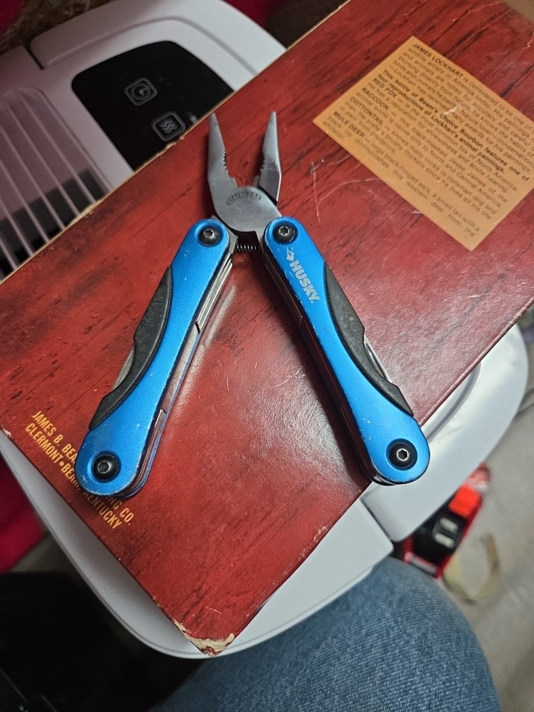 Husky 10 in 1 Folding Pocket Multi Tool Kit Stainless Pliers Knife File – blue