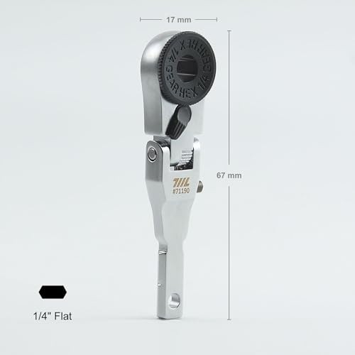 Flat End Flex Head EDC Ratchet Wrench – Screwdriver Accessory Compatible with