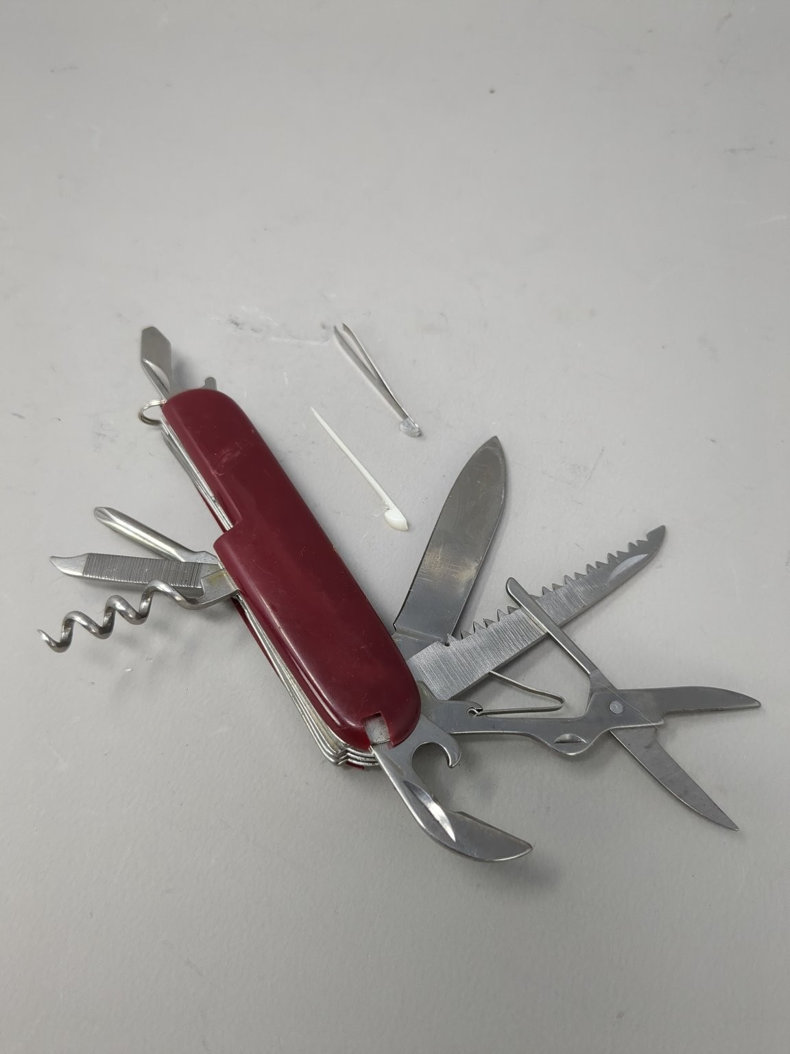 Swiss Army Style Multi-Tool Pocket Knife Burgundy 11 Tools Camping
