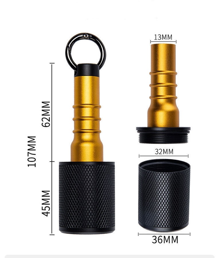 Aluminium Alloy Waterproof Box Sealed Container Outdoor Pendant EDC Keychain