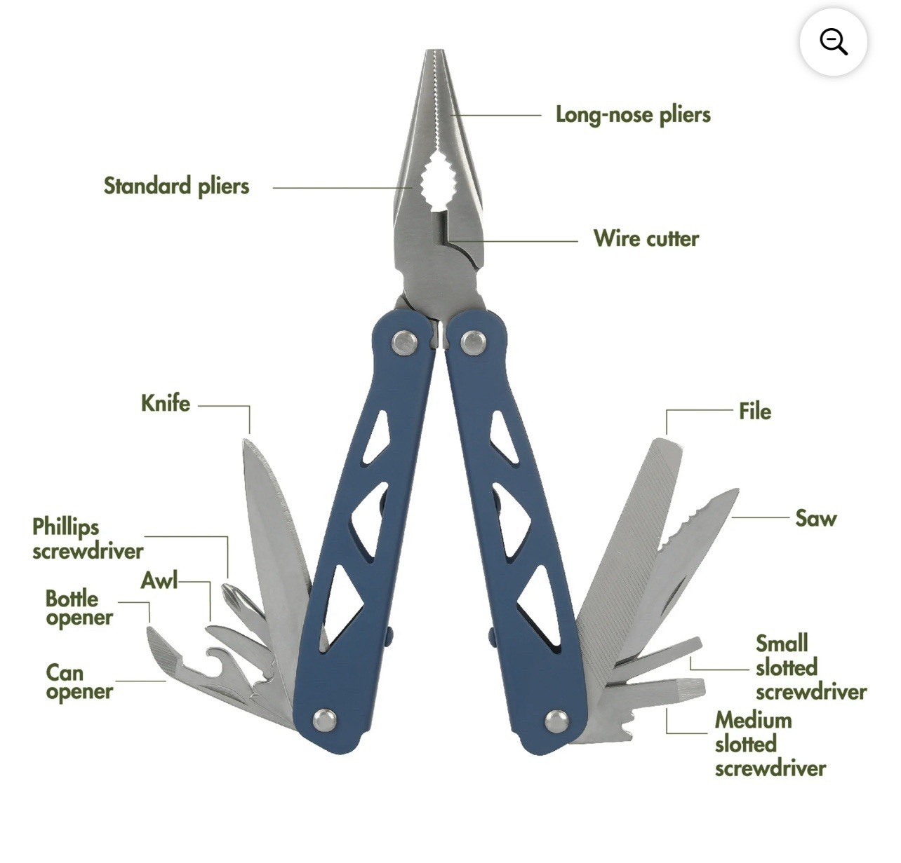 Ozark Trail Trailside 12 In 1 Multi Tool With Nylon Sheath & 4-Function Whistle