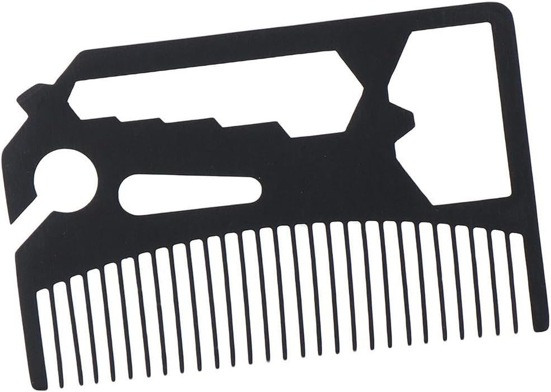 Multifunctional Utility Credit Card Size Comb, Multi Tool Bottle Opener, Stainle