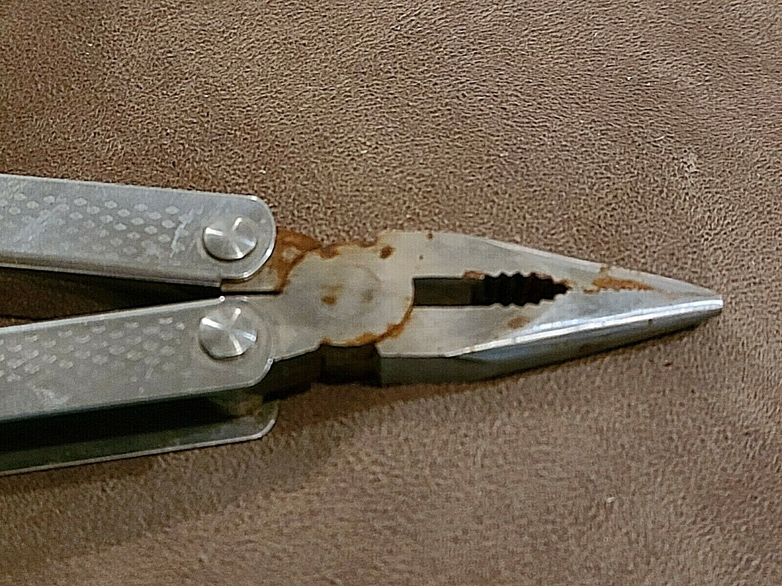 Stren Stainless Steel Multi Tool w Leather Belt Sheath Folding Pliers Rare