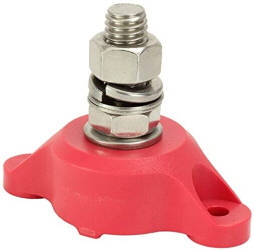 Fastronix Single Stud Stainless Steel Junction Block Red 1/2″