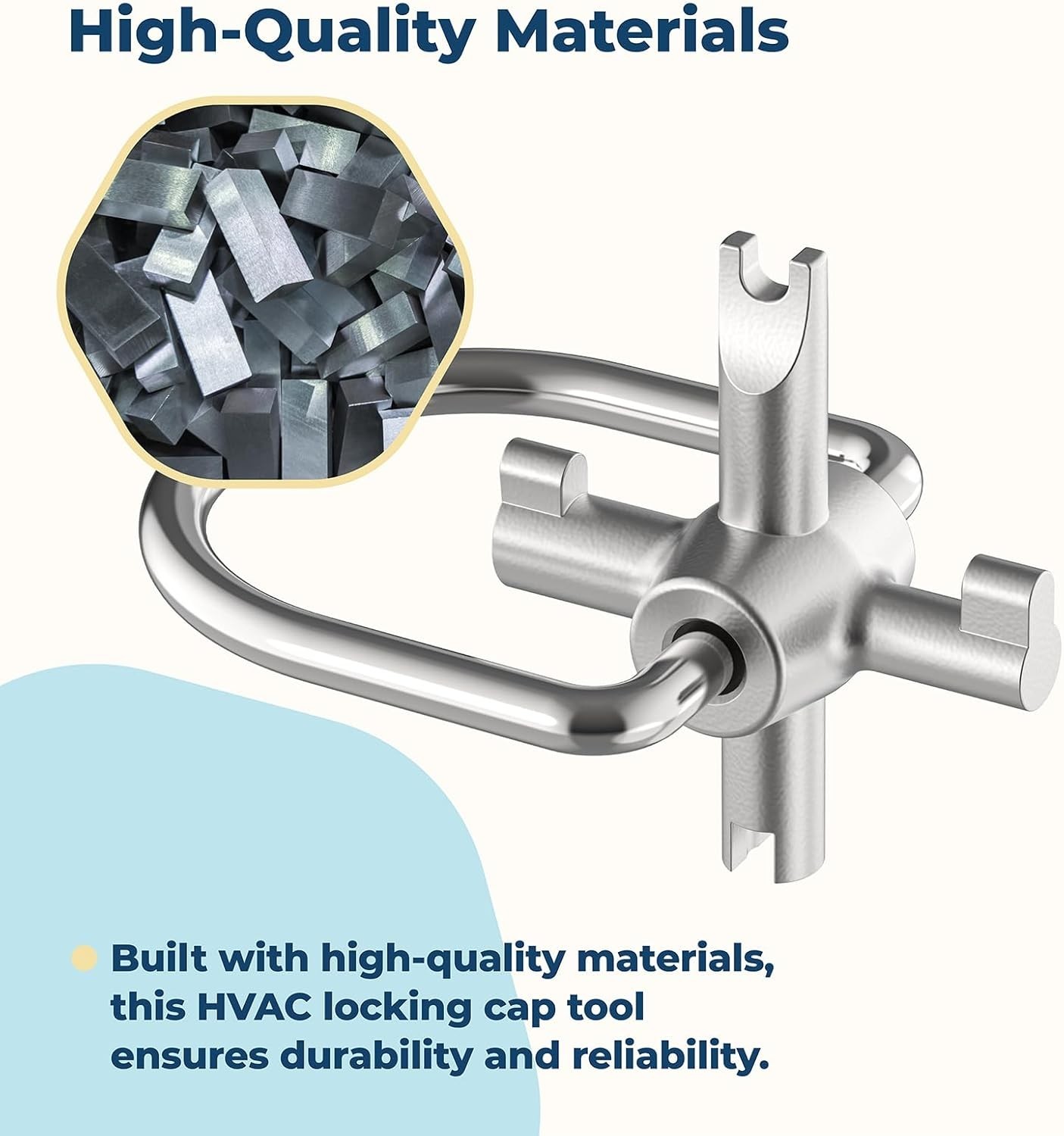 HVAC 4-in-1 Locking Cap Key for R22 & 410A Refrigerants