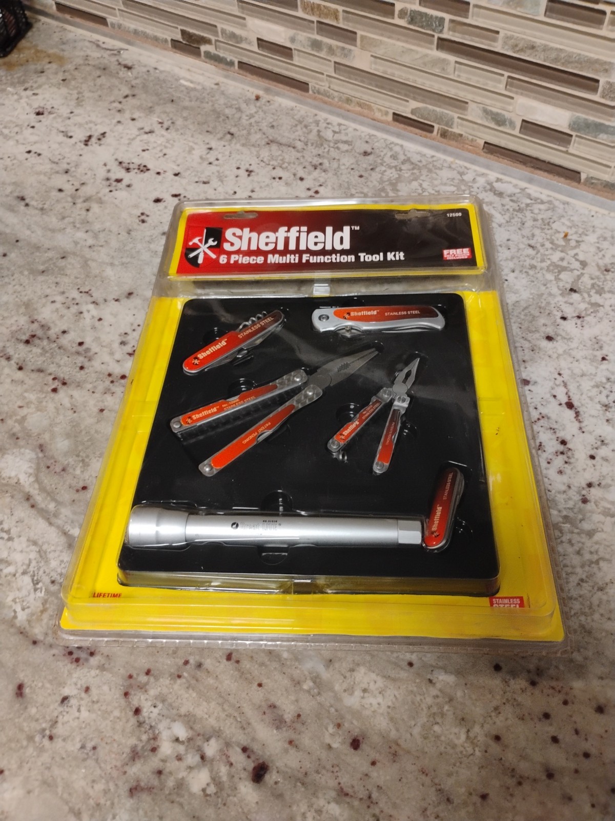 Sheffield 6 Piece Multi Function Tool Kit with Belt Pouch Included NEW IN PKG.
