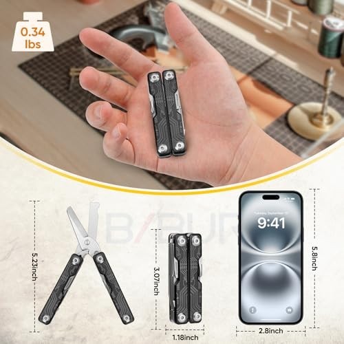 9 in 1 Mini Multitool Scissors Keychain Stainless Steel EDC Pocket Knife