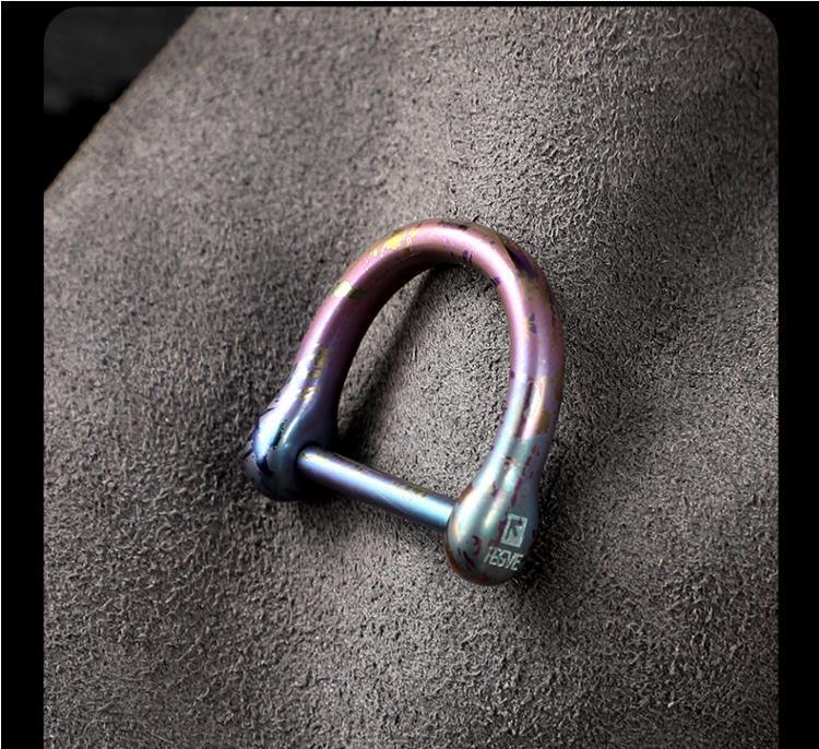 Titanium D Key Ring Screw Shackle Car Fob Holder Keychain Horseshoe Buckle Clasp
