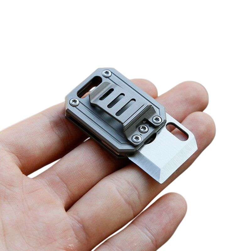 Mini titanium alloy folding keychain EDC tool Portable Back clip