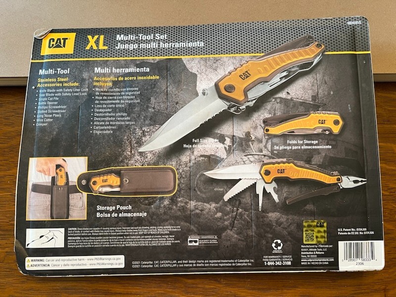 CAT XL 9-in-1 Multi-Tool Set, Stainless Steel Tools with Belt Loop Storage Pouch