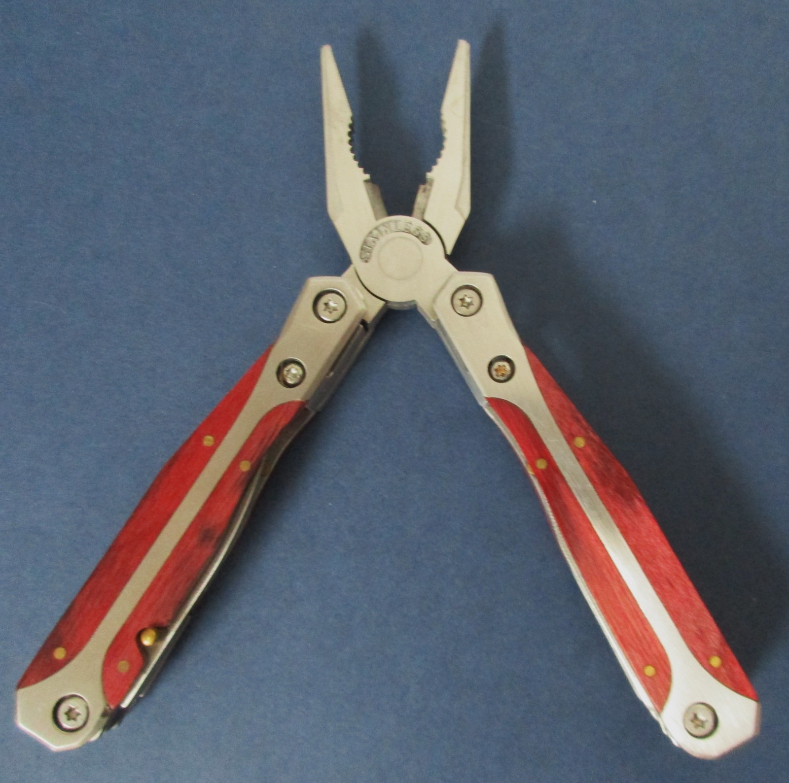Grandpas Desk Drawer-Multi-Tool-Texas Instr. Solar Calculator-Stanley Box Cutter
