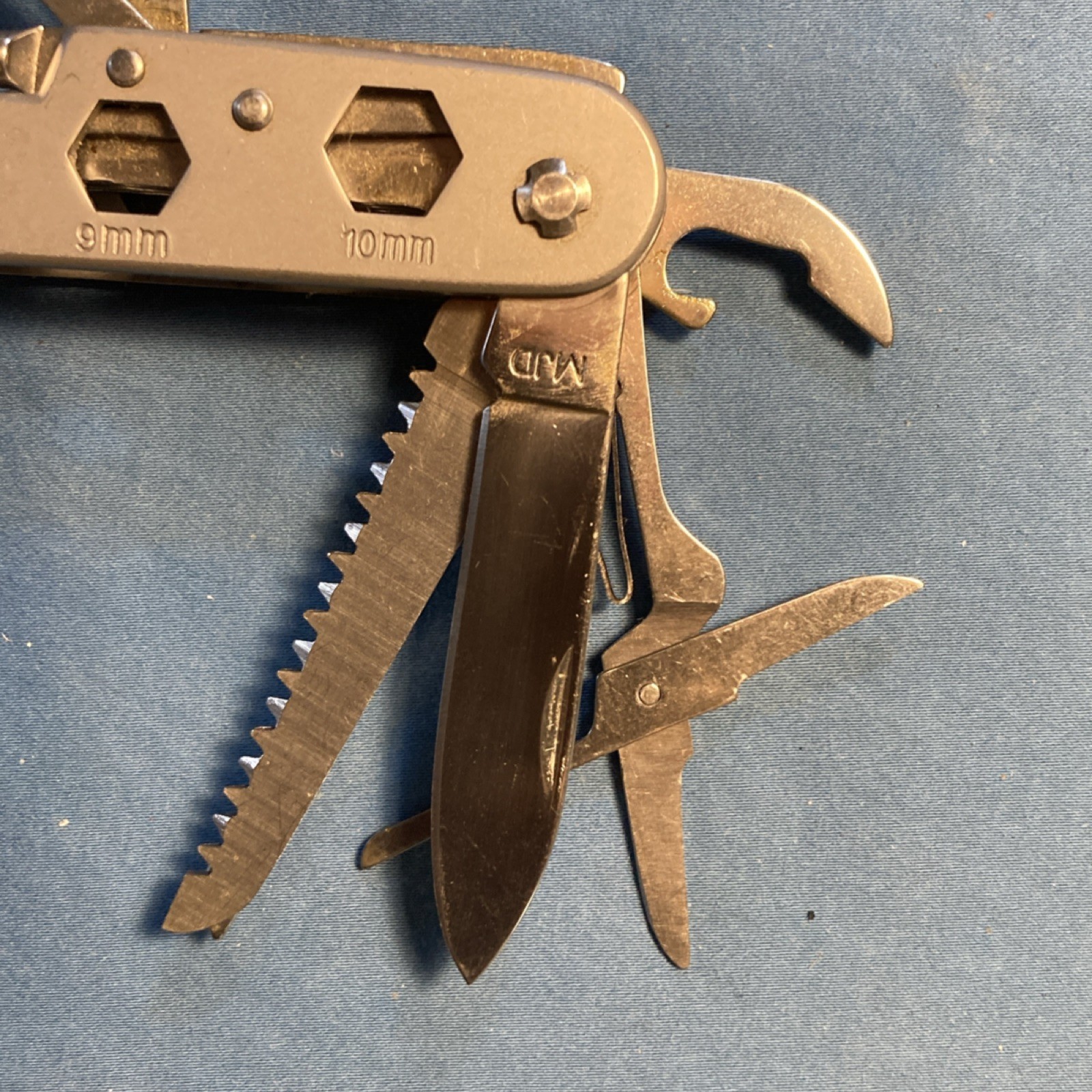 Winchester Silver Stainless Steel Multi-Tool, 10 Tools, Knife, Hex Wrench