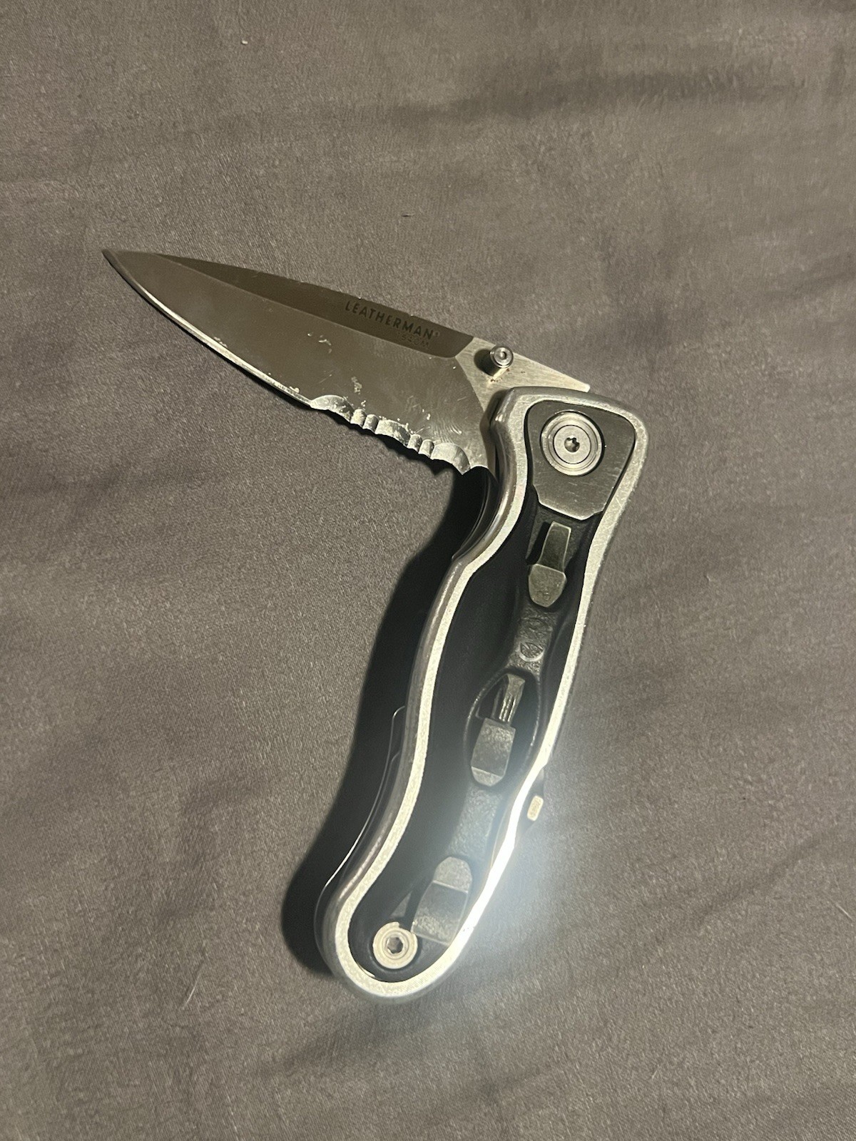 RARE Discontinued Leatherman E306X Knife Bit Holder Driver Caribiner Bottle