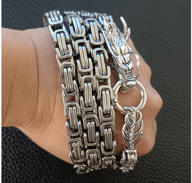 Hot Mens Tactical Bracelet Titanium Steel Defense Survival Necklace Chain Party