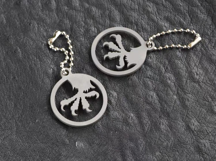 TC4 Titanium Alloy Keychain Necklace PIN Pendant EDC Backpack Decorative Tool