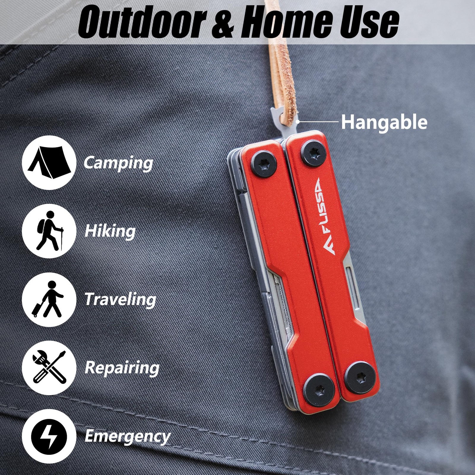 Multitool Scissors, 11-in-1 Multi Tool Pocket Knife, Stainless Steel Mini Mul…