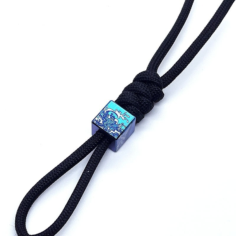 Titanium Alloy Key Pendant Bead Lanyard Parachute Cord DIY Necklace Head
