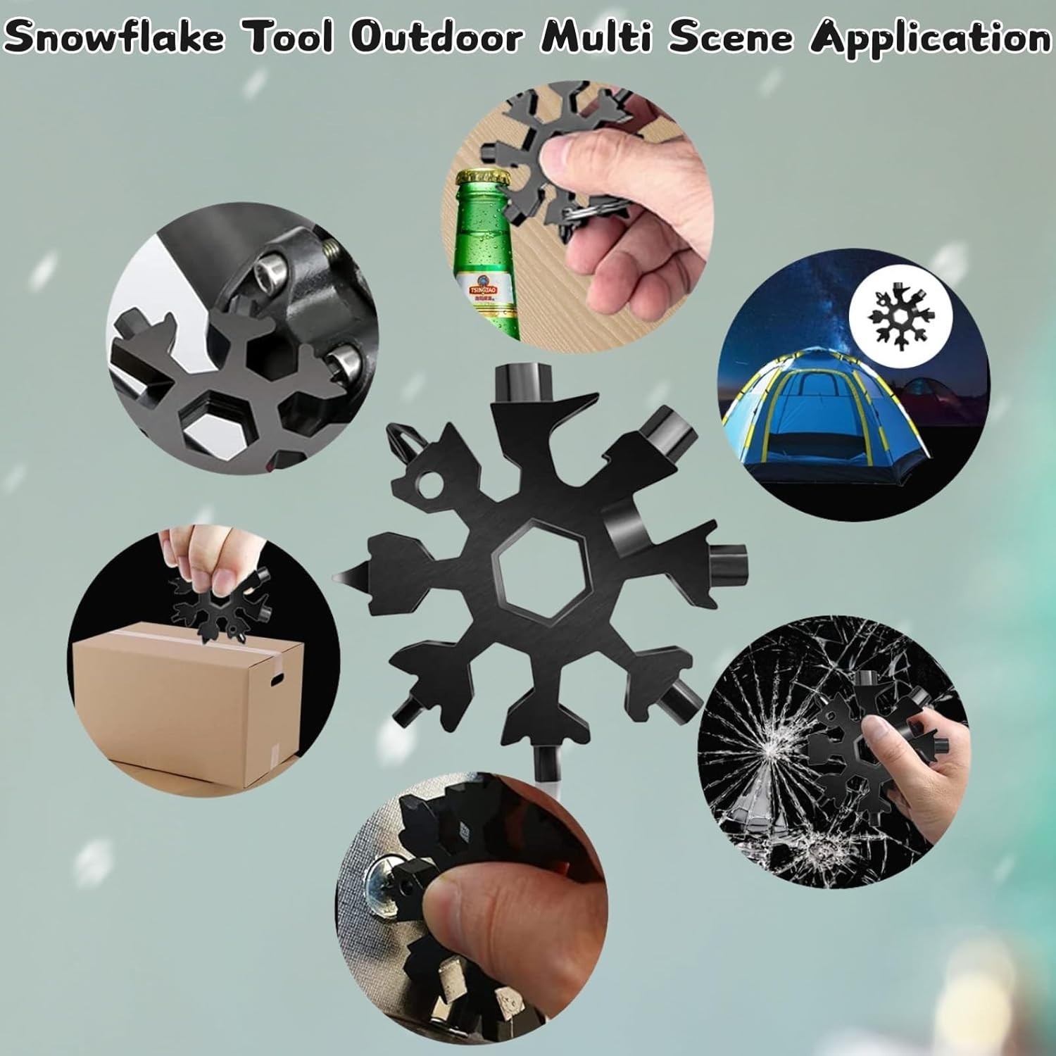 3-Pack Snowflake 18-in-1 Stainless Steel Multitool – Bottle Opener, Screwdrive