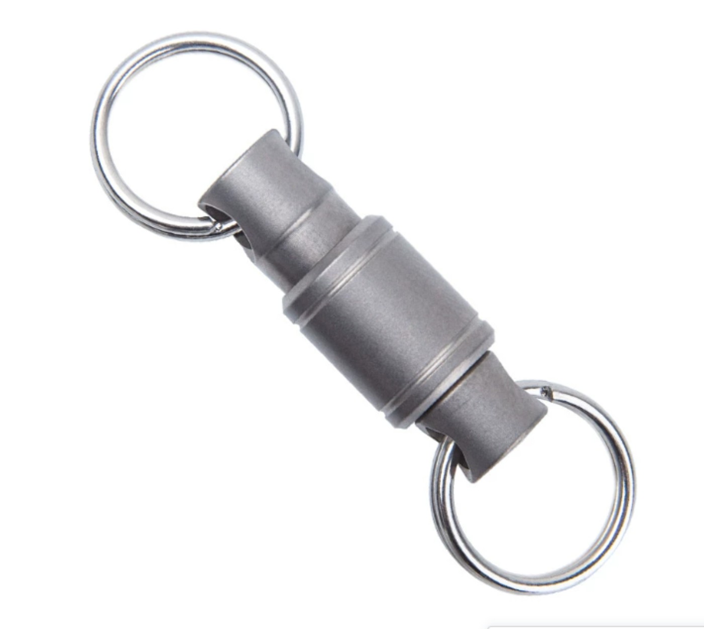 Titanium Timascus Insert Buckle Ring Portable Double Keychain Pendant EDC Tool