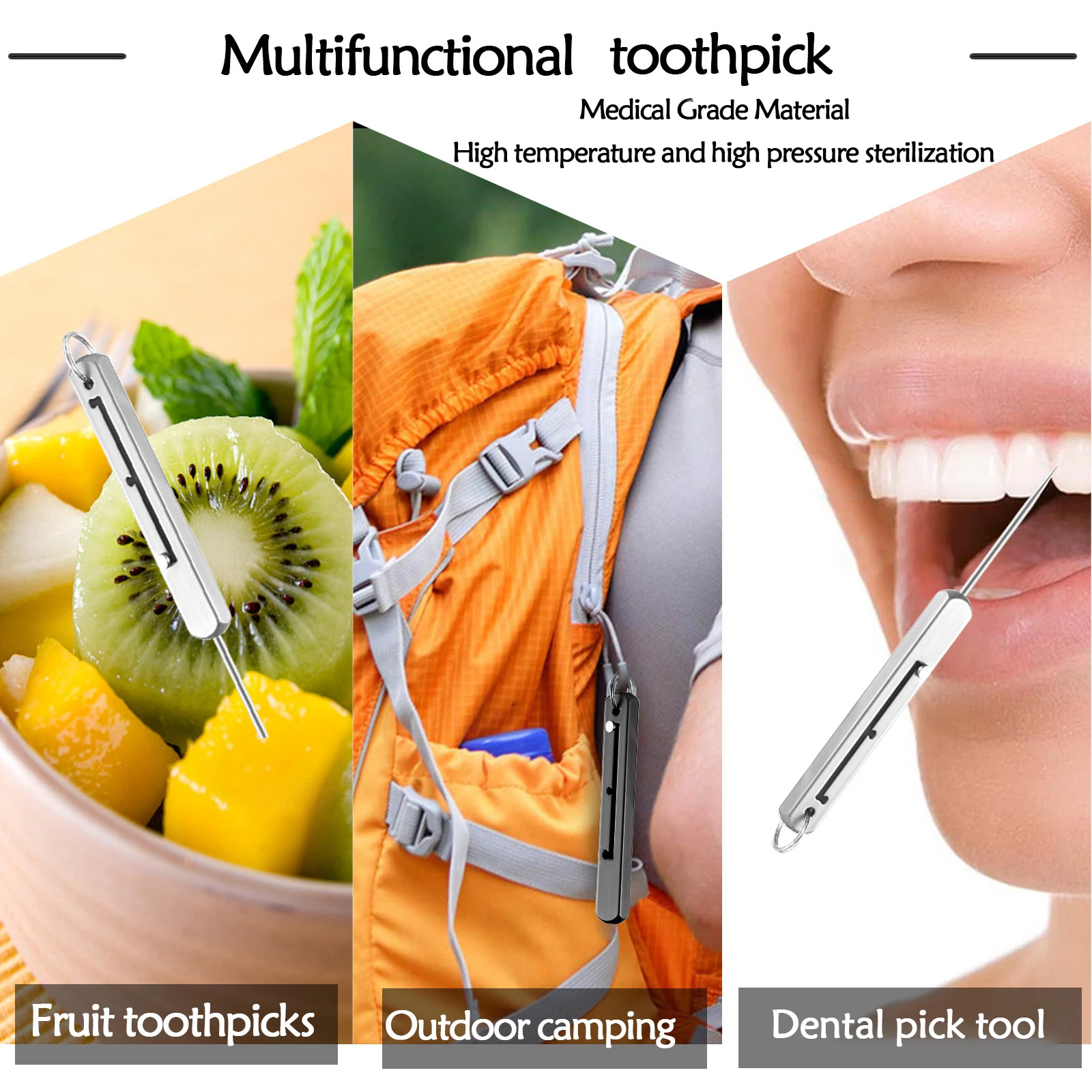 Portable Titanium Toothpicks Pocket Toothpick Metal Toothpick Holder Outdoor