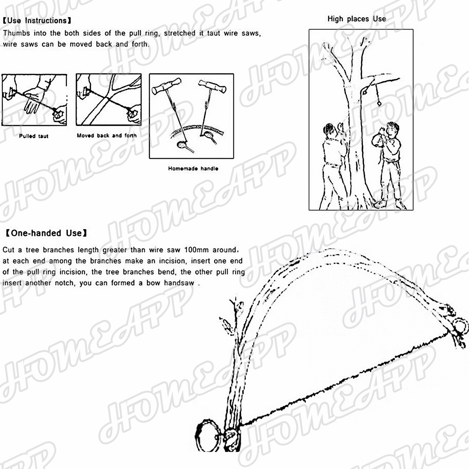 4X Portable Emergency Survival Gear Steel Wire Saw Outdoor Camping Hiking Tool
