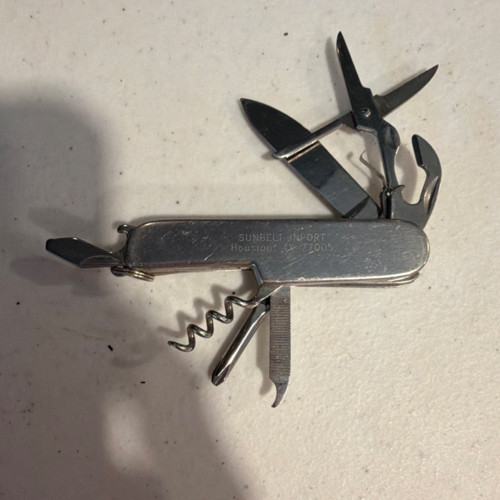 Sunbelt Import 77005 Stainless 7-in-1 Multi-Tool Knife w/ Corkscrew