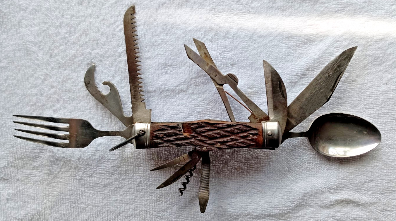 Vintage Hobo Multi-Tool Camping Knife Stainless Utensils & Survival Tools JAPAN