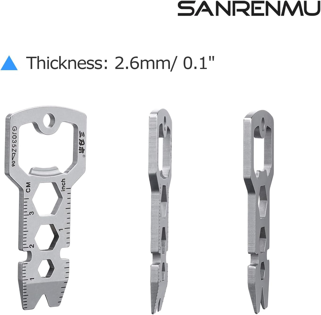 EDC Pry Bar 6-In-1 Tool with Bottle Opener Inch/Cm Ruler Wrench Multi Function M
