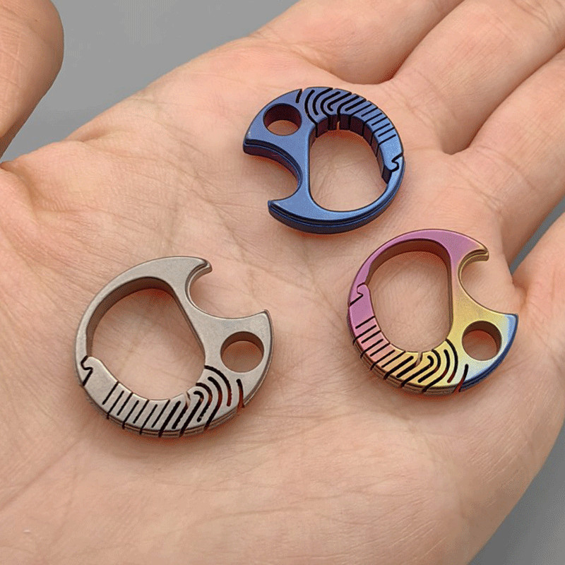 Mini Titanium Keychain Carabiner Opener EDC Outdoor Travel Size Hanging Buckle