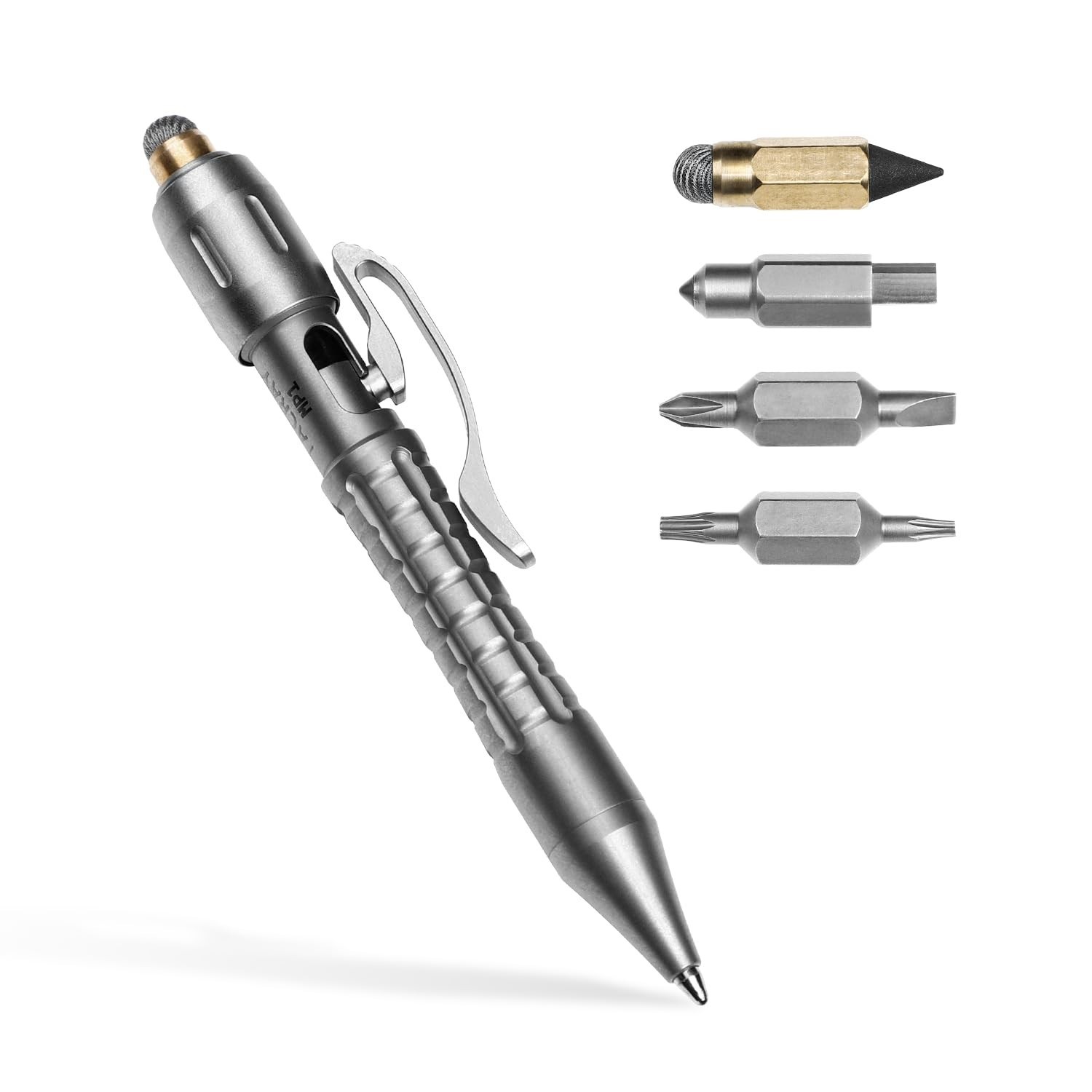 Titanium Multitool Pen – Mini EDC Pocket Tool with Replaceable Heads, Box Cutter