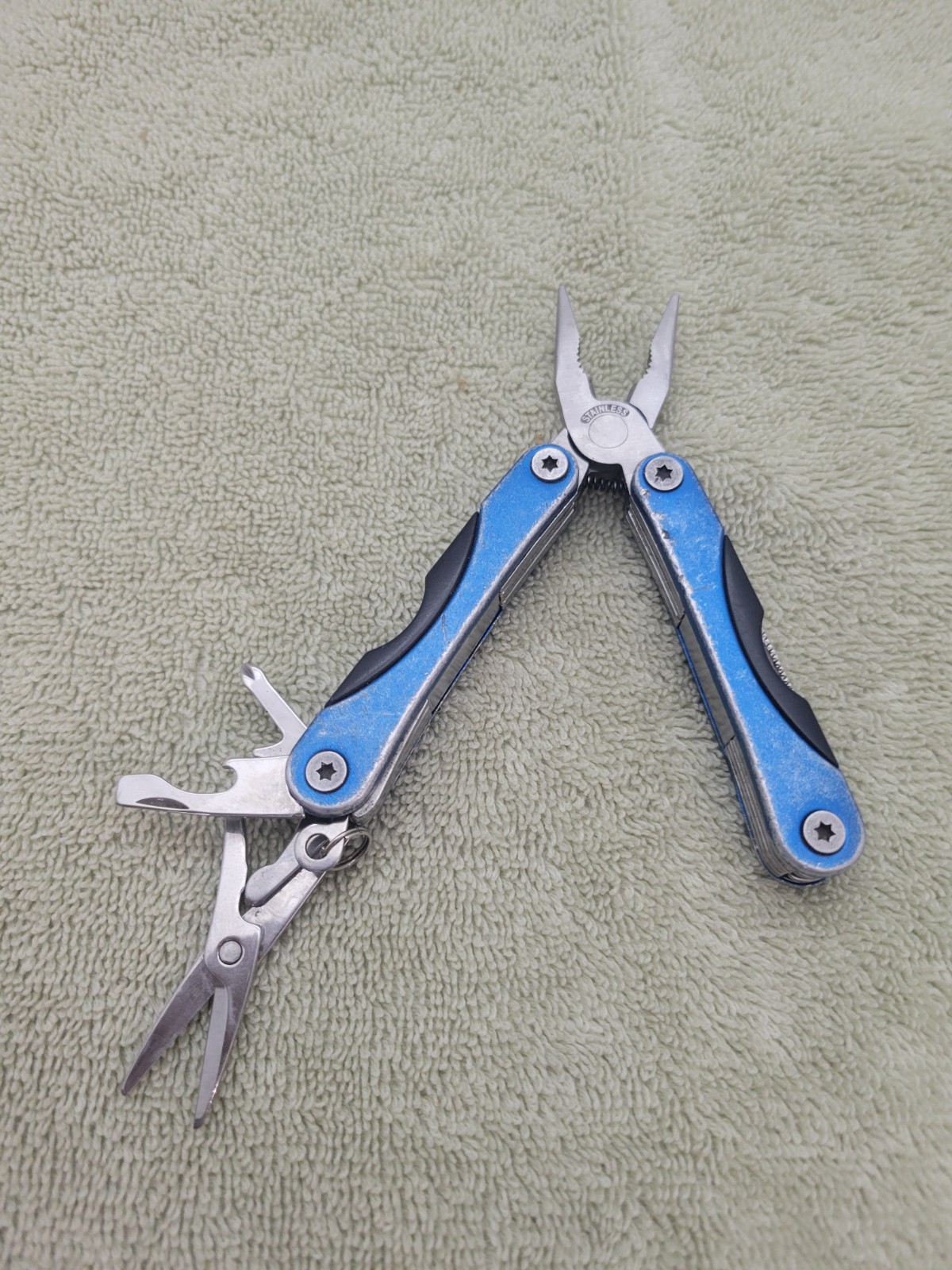 Vintage Sheffield Stainless Steel Blue Mini Multi Tool – 10 Tools