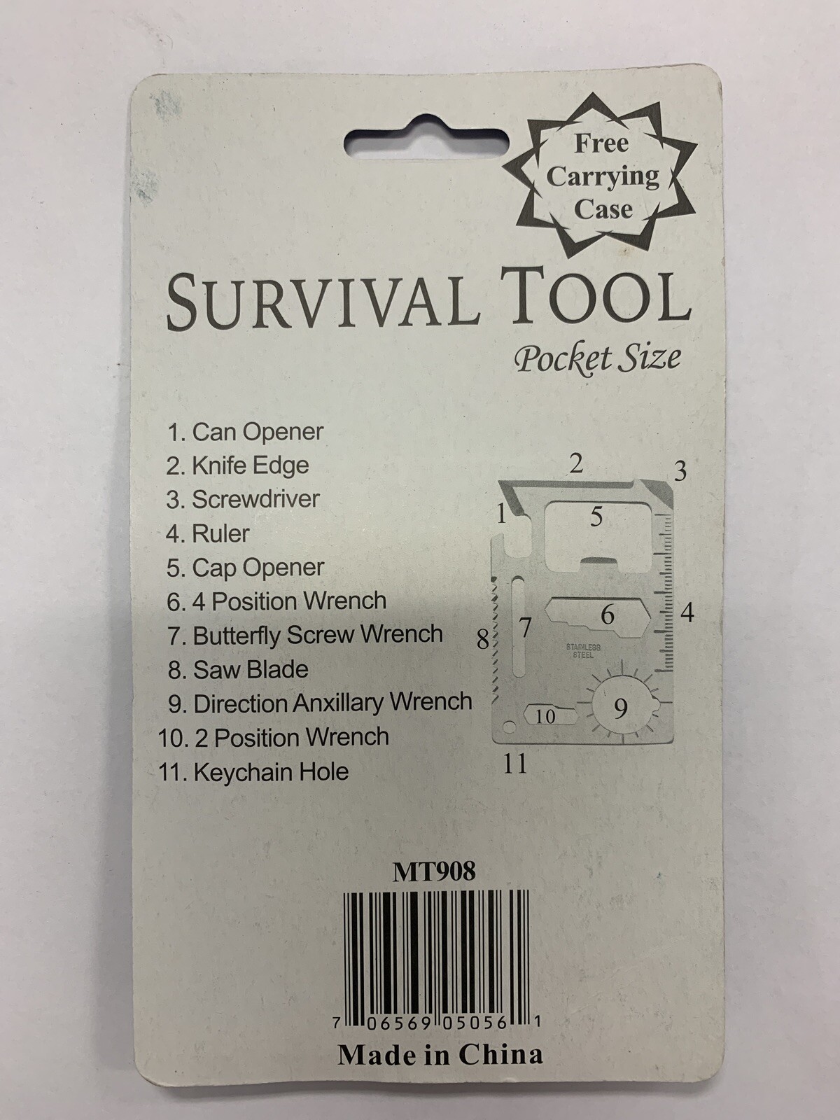Sona Pocket Size 11-in-1 Survival Tool – MT908