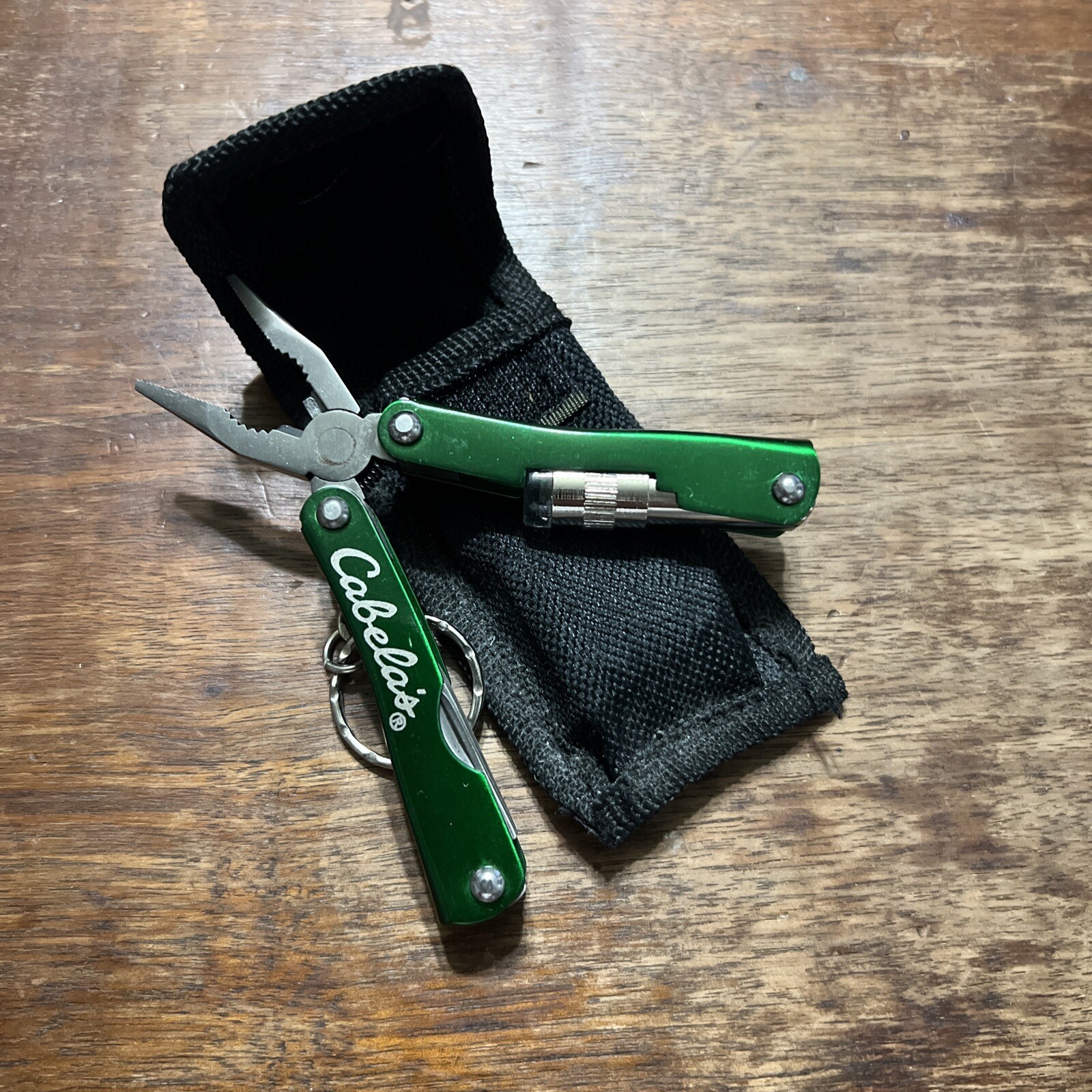 Lot Of 2 Multi-Tools Flashlight Key Chain Pliers Cabelas And Other