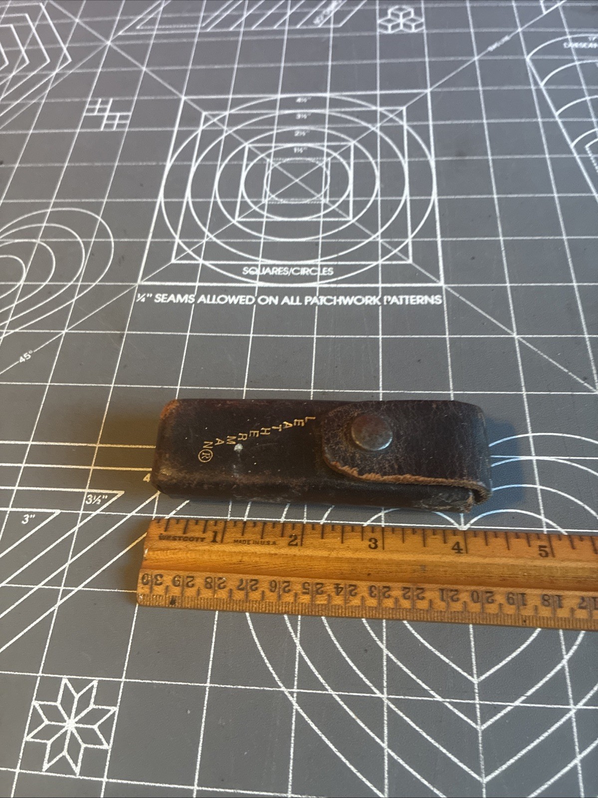Vintage Leatherman Multi Tool TM 1325473 Made in USA w/ Original Leather Case