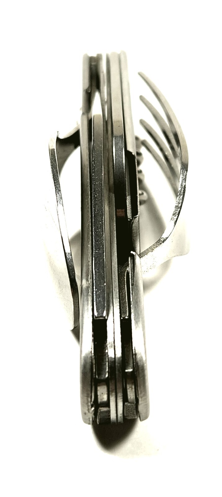 Hobo Camping Pocket Knife Fork & Spoon Can & Bottle Opener Cork Screw Utensil