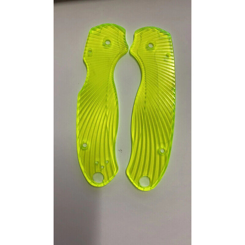 New 1 Pair Green Acrylic Handle Scales for Spyderco Para 3 / C223