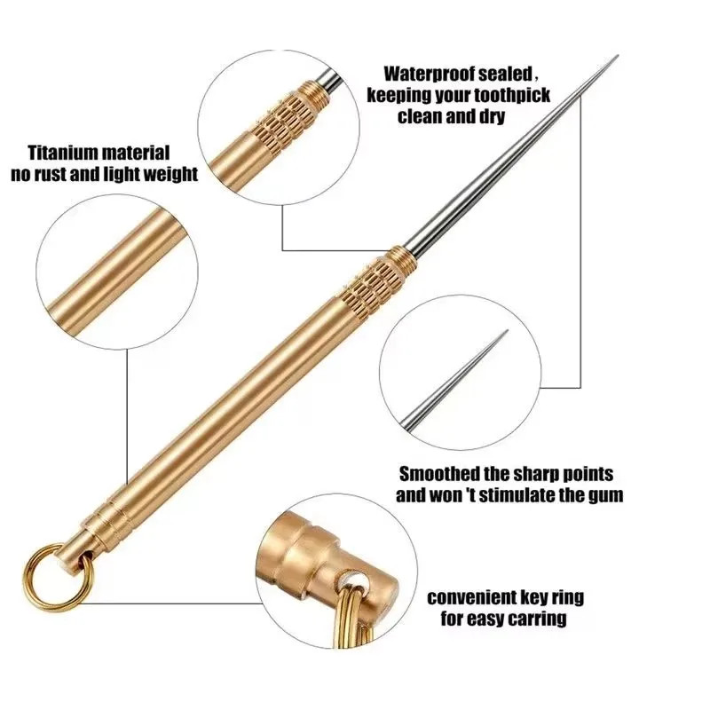 304 Outdoor Stainless Steel Toothpick Set, Portable Mini Personal Cleaning Tool,